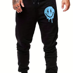 Cartoon Face Print Men's Joggers Drawstring Sports Pants
