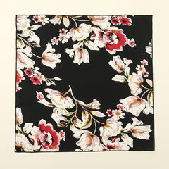 Floral Square Scarf Headwrap Windproof Neck Wrap Hair Accessory