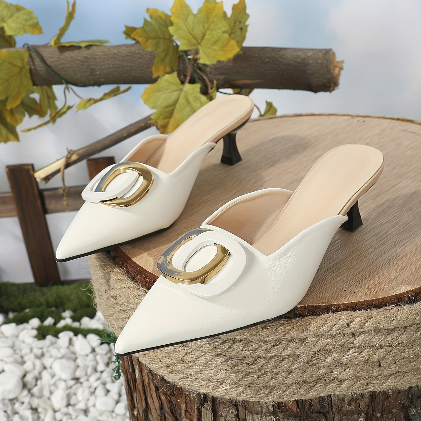 Women's Circle Buckle Slingback Sandals