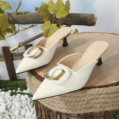 Women's Circle Buckle Slingback Sandals