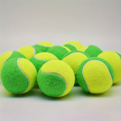 12pcs High Elastic Rubber Tennis Balls for Beginners Training Green Yellow