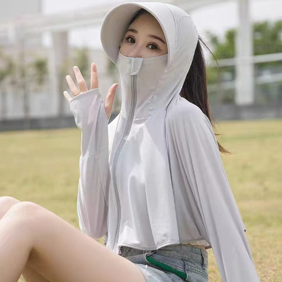 Women's Sun Prot. Ponytail Jacket w/ Breathable Hood Mask