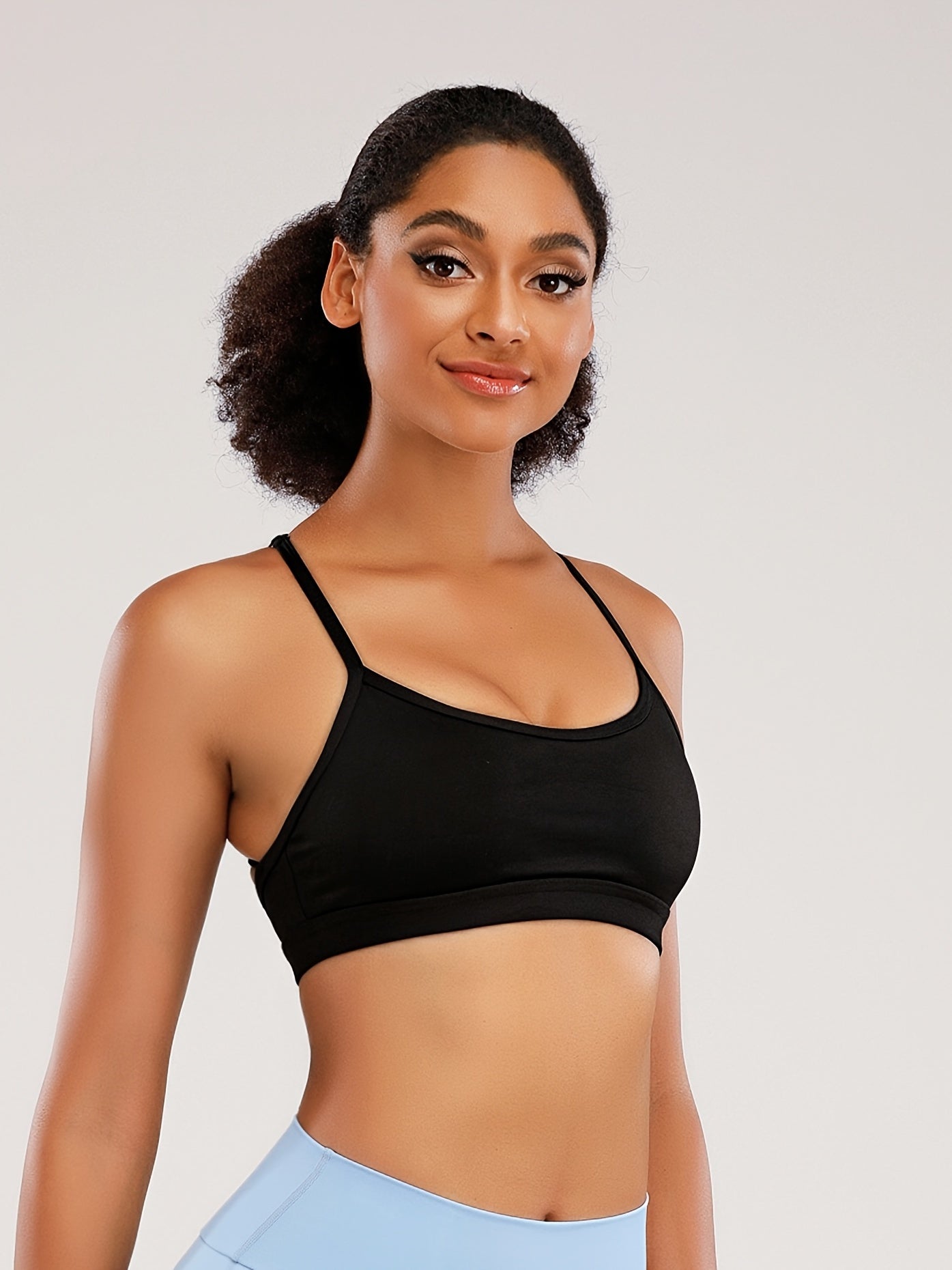 Wireless Sports Bra Criss Cross Back Yoga Workout Bra