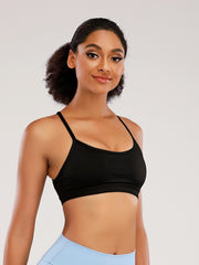 Wireless Sports Bra Criss Cross Back Yoga Workout Bra