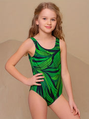 Flamingo Print Toddler Girl's Tankini Swimsuit