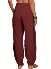 High Waist Harem Pants with Pockets for Women