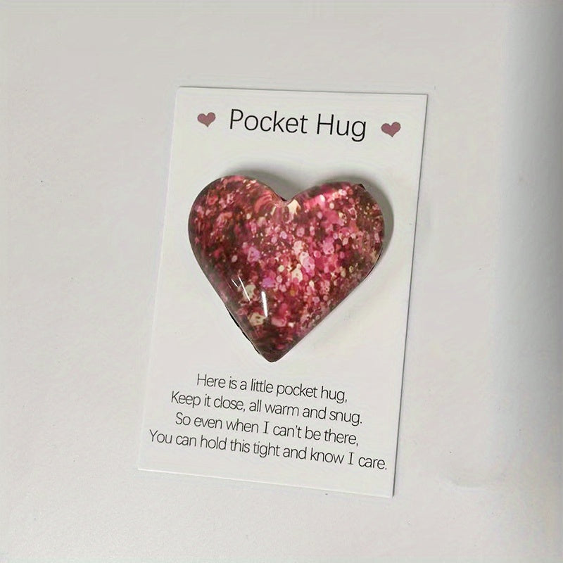Pocket Hug Heart & Card Set - Encouraging Gift for Birthday or Valentine