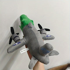 Cute Plush Toy with Green Hoodie & Accents