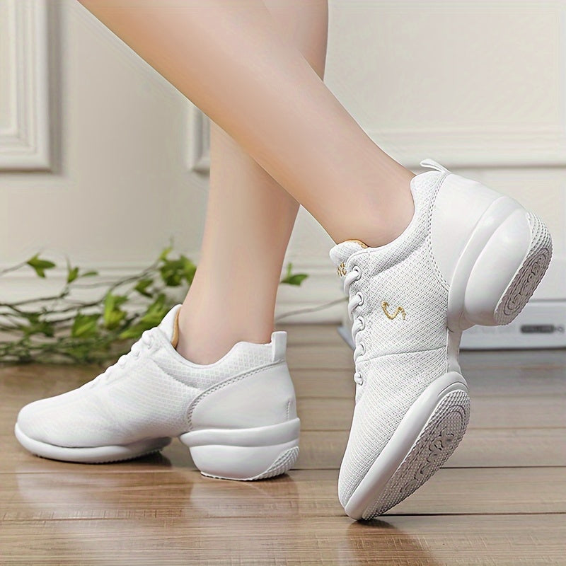 Mesh Anti Slip Breathable Thick Sole Heightened Dance Shoes
