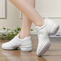 Mesh Anti Slip Breathable Thick Sole Heightened Dance Shoes