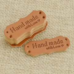 50 Pack Synthetic Leather Labels - DIY Knitting & Sewing Crafts