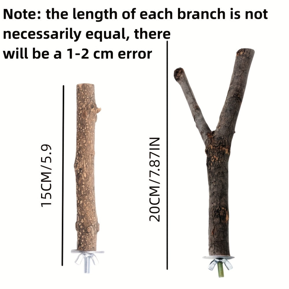 Bird Perch Stands Natural Wood Parrot Perch Bird Cage Accessories Bird Toy