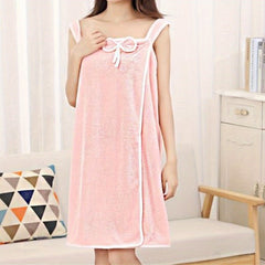 Soft Coral Velvet Shower Skirt Absorbent Bath Towel