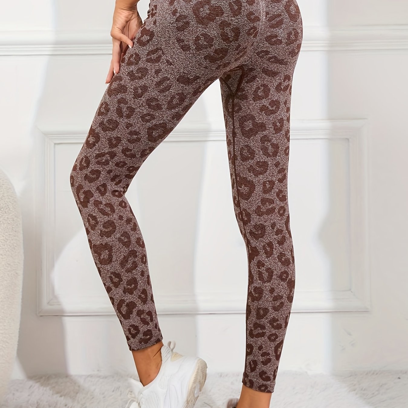 Leopard High Waist Yoga Pants Sports Fitness Running Trousers