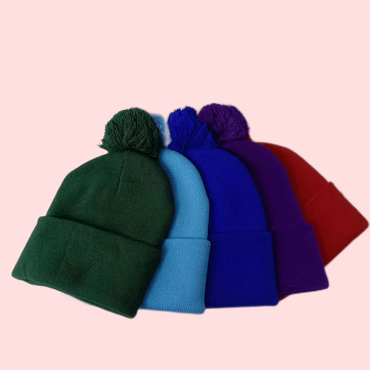 Knitted Hat With Pom Winter Coldproof Warm Beanies