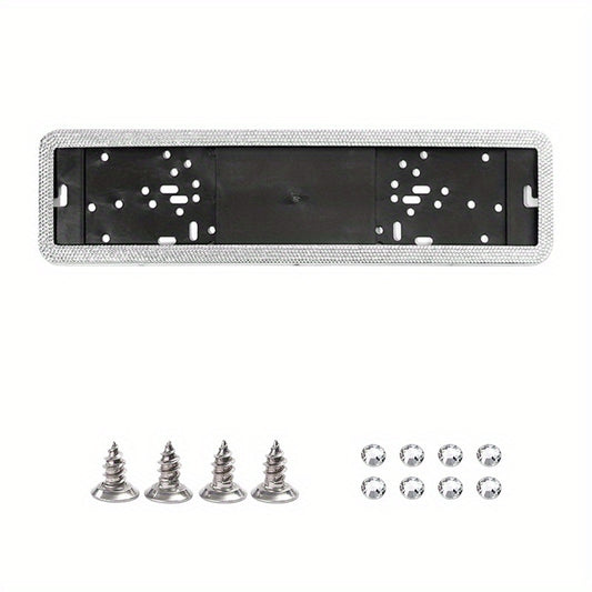 European Standard Plate Frame Stainless Steel Glass Rhinestones Point Drill