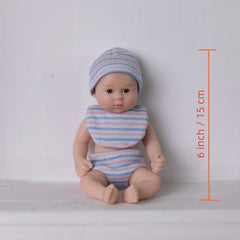 6" 15 24 cm Reborn Baby Doll Full Silicone Body Toy For Kids