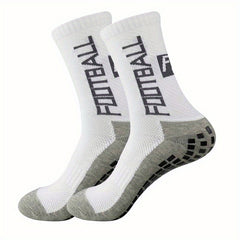 Colorful Letter Anti-skid Football Socks, Breathable Mid-calf Socks