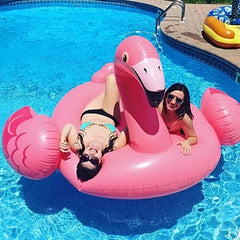 Flamingo Swim Ring with Handles Durable PVC Lightweight for Beach & Pool Parties