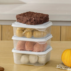 3pcs Transparent Refrigerator Storage Boxes for Fresh Fruits Vegetables