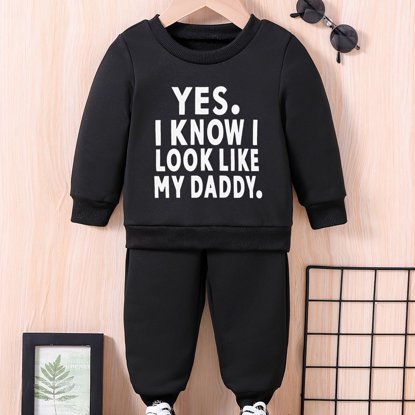 Baby Boy Fall Winter Outfits LIKE MY DADDY Sweatshirt Top Pants Set