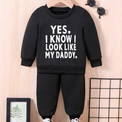 Baby Boy Fall Winter Outfits LIKE MY DADDY Sweatshirt Top Pants Set