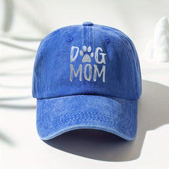 DOG MOM Baseball Cap Washed Distressed Dad Hat Casual Sports Sun Hats