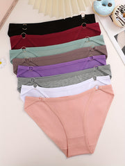 8pcs Ring Linked Briefs Women's Lingerie Underwear
