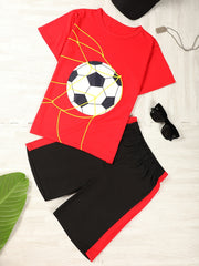 Boys Soccer T Shirt & Shorts Set for Summer
