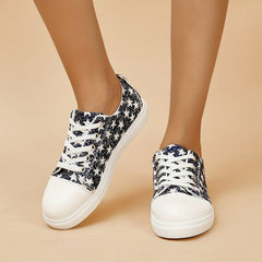 Women's Stars Canvas Shoes Casual Lace Up Low Top Sneakers