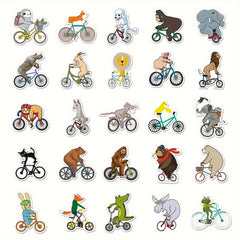 50pcs Animal Bicycle Series Stickers for Laptop Helmet Water Cup