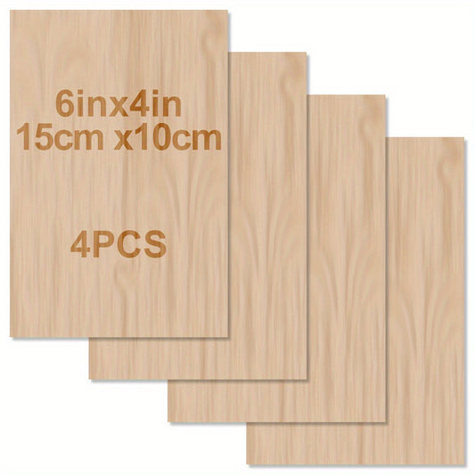 Wood Sheets 6x4x1.5 inch 2mm Thick Unfinished Squares Wood Boards