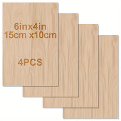 Wood Sheets 6x4x1.5 inch 2mm Thick Unfinished Squares Wood Boards
