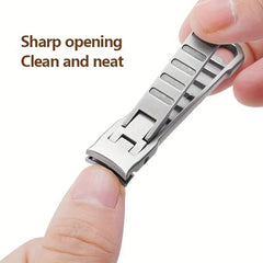 Portable Stainless Steel Folding Nail Clipper for Travel - Large Opening