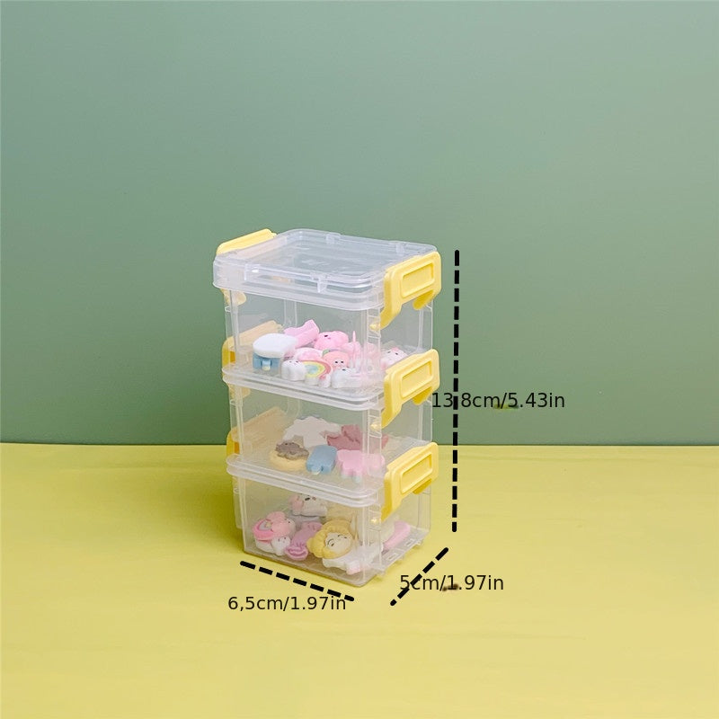 6pcs Small Storage Case Mini Plastic Container Colorful Bead Storage Box