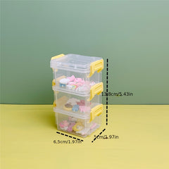 6pcs Small Storage Case Mini Plastic Container Colorful Bead Storage Box