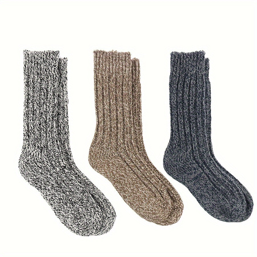 2 Pairs Wool Socks Thickened Warm Soft Mid-calf Socks