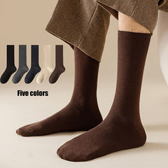Classic Solid Cotton Mid calf Socks - Outdoor Comfortable And Breathable Socks