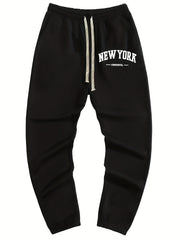 Men's Letter Print Joggers Loose Fit Drawstring Pants