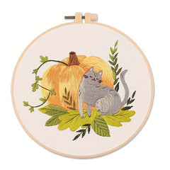 Embroidery Starter Kit for Adults - DIY Cats Pattern Cross Stitch
