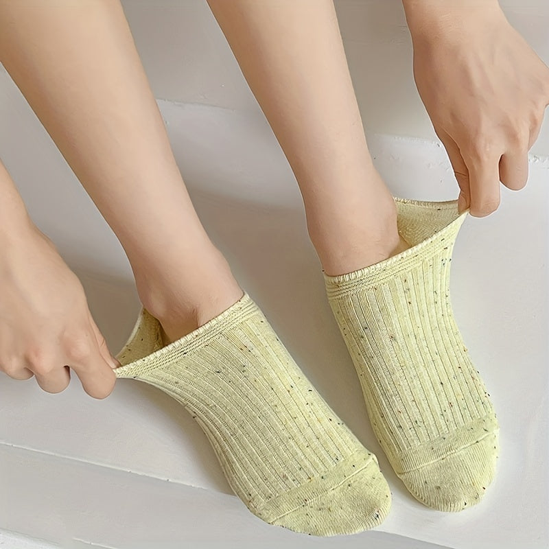 7 Pairs Colorful Polka Dot Socks Soft Lightweight Low Cut Ankle Socks Women's