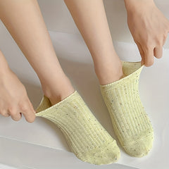 7 Pairs Colorful Polka Dot Socks Soft Lightweight Low Cut Ankle Socks Women's