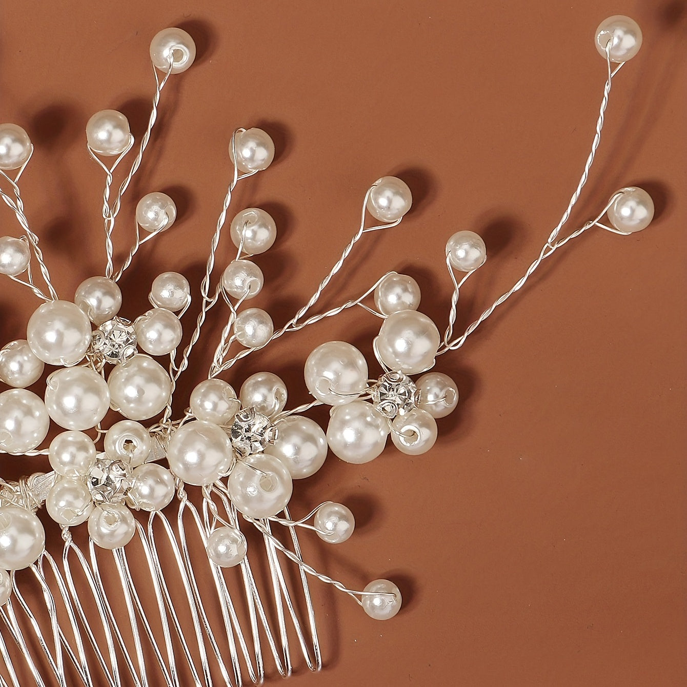 Bride Wedding Hair Combs Rhinestone Pearl Bridal Hair Pieces