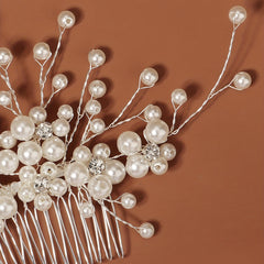 Bride Wedding Hair Combs Rhinestone Pearl Bridal Hair Pieces