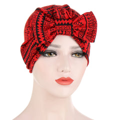 Vintage Bow Beanie Lightweight Hair Styling Cap Turban Hat