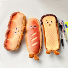 Fun Simulation Bread Pencil Case Cartoon Funny Emojis Storage Bag