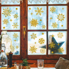 Christmas Snow Window Stickers Double Side Visual Decoration