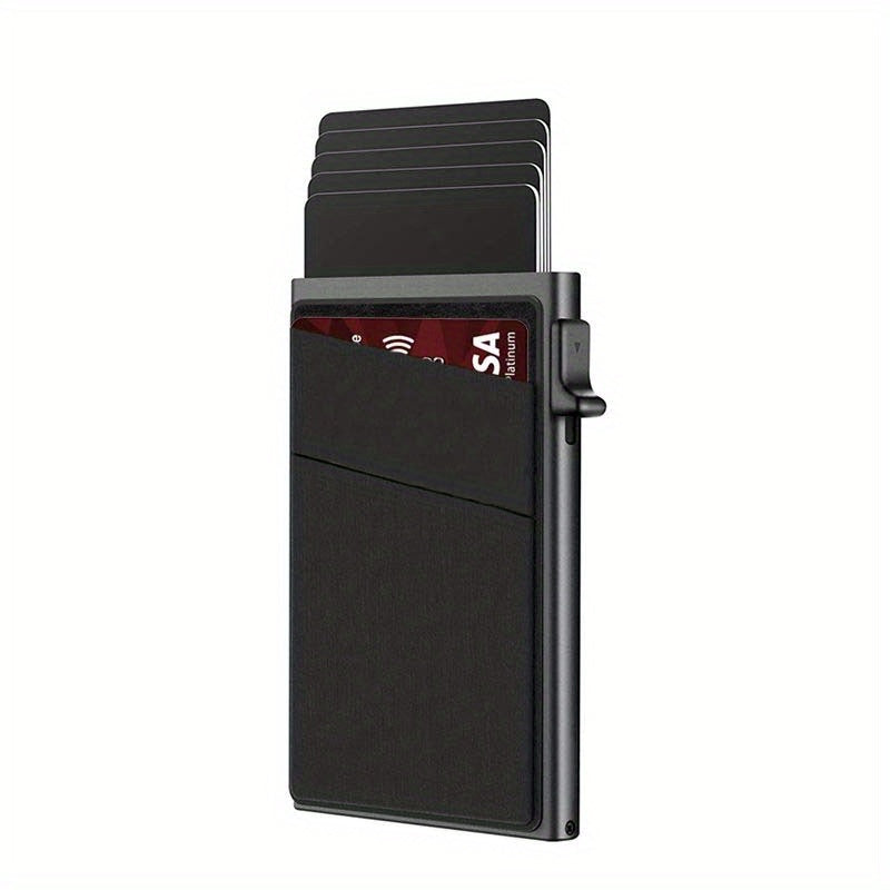 Automatic Pop Up Credit Card Holder RFID Blocking Men's Business Card Wallet