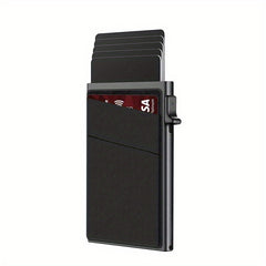 Automatic Pop Up Credit Card Holder RFID Blocking Men's Business Card Wallet