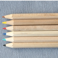 18 Mini Colored Pencils Box 6 Colors Lime Yellow Brown Sky Purple